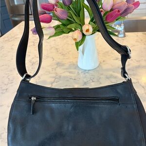 Vintage Fossil Classic Black Leather Shoulder Bag